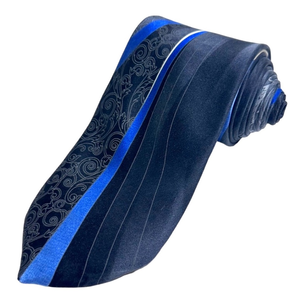 MEN'S NECKTIE - NUBIO { TOTAL LENGHT: 60 " } BLACK & BLUE